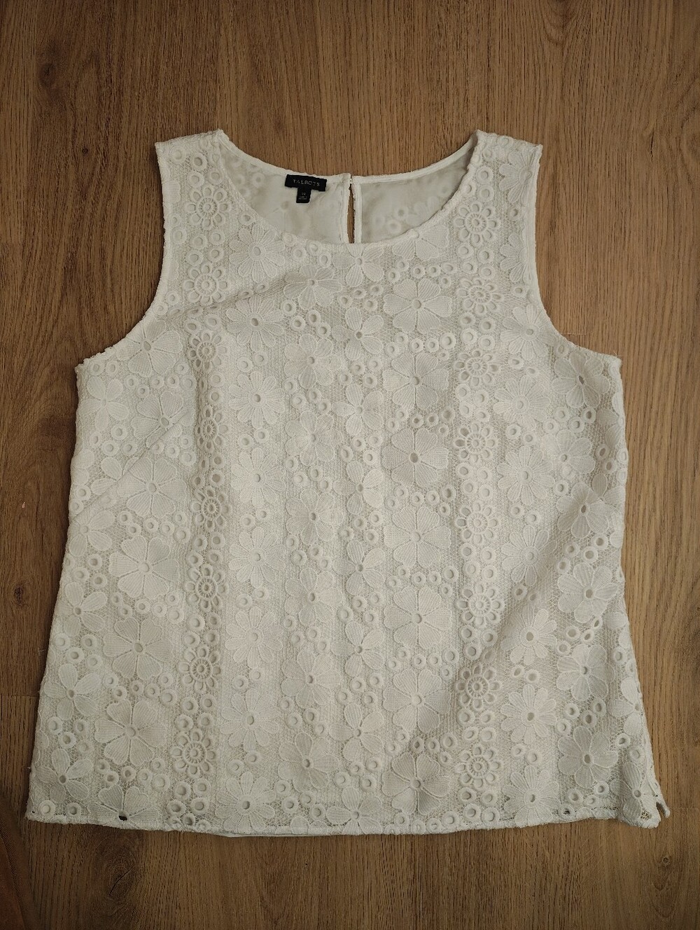 Talbots Ivory Floral Lace Sleeveless Camisole